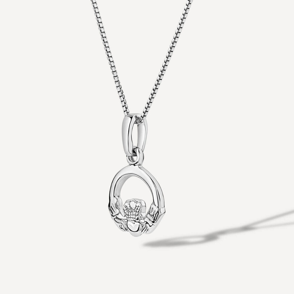 Sterling Silver Small Plain Claddagh Pendant