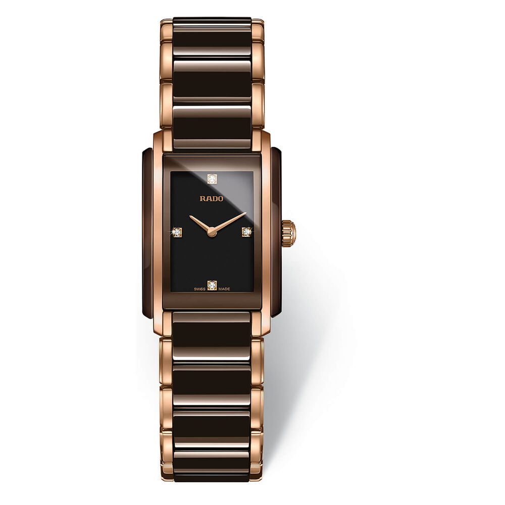 Rado Integral Rectangle Diamond Dot Dial Ladies Watch