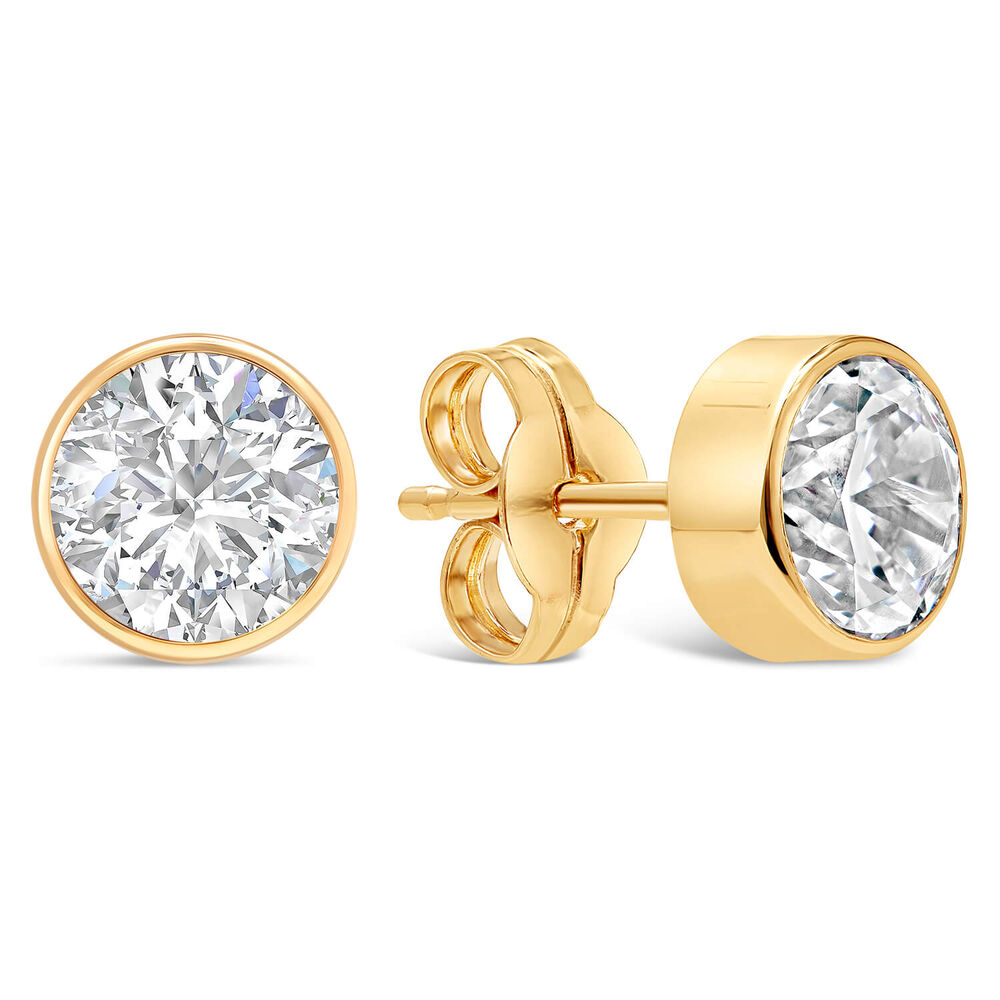 9ct Gold Cubic Zirconia Stud Earrings image number 1
