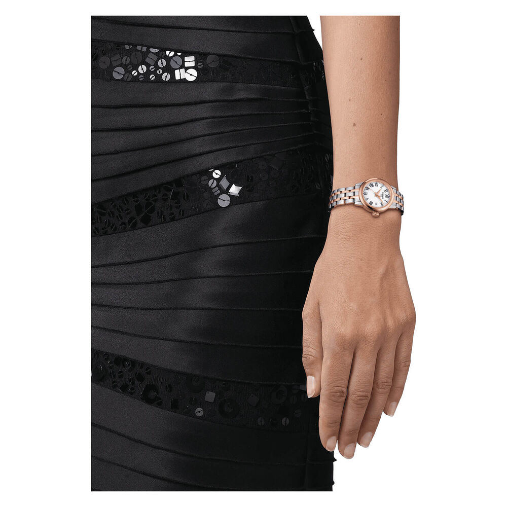 Tissot Classic Dream 28mm White Dial Steel & Rose Gold Bracelet Watch image number 3
