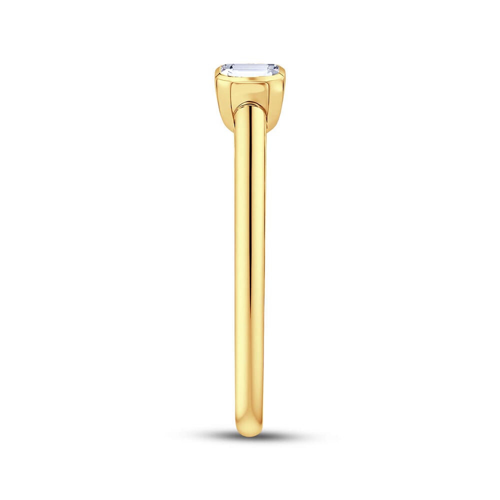 Born Contour 9ct Yellow Gold 0.25ct Emerald Lab Grown Diamond Bezel Set Ring
