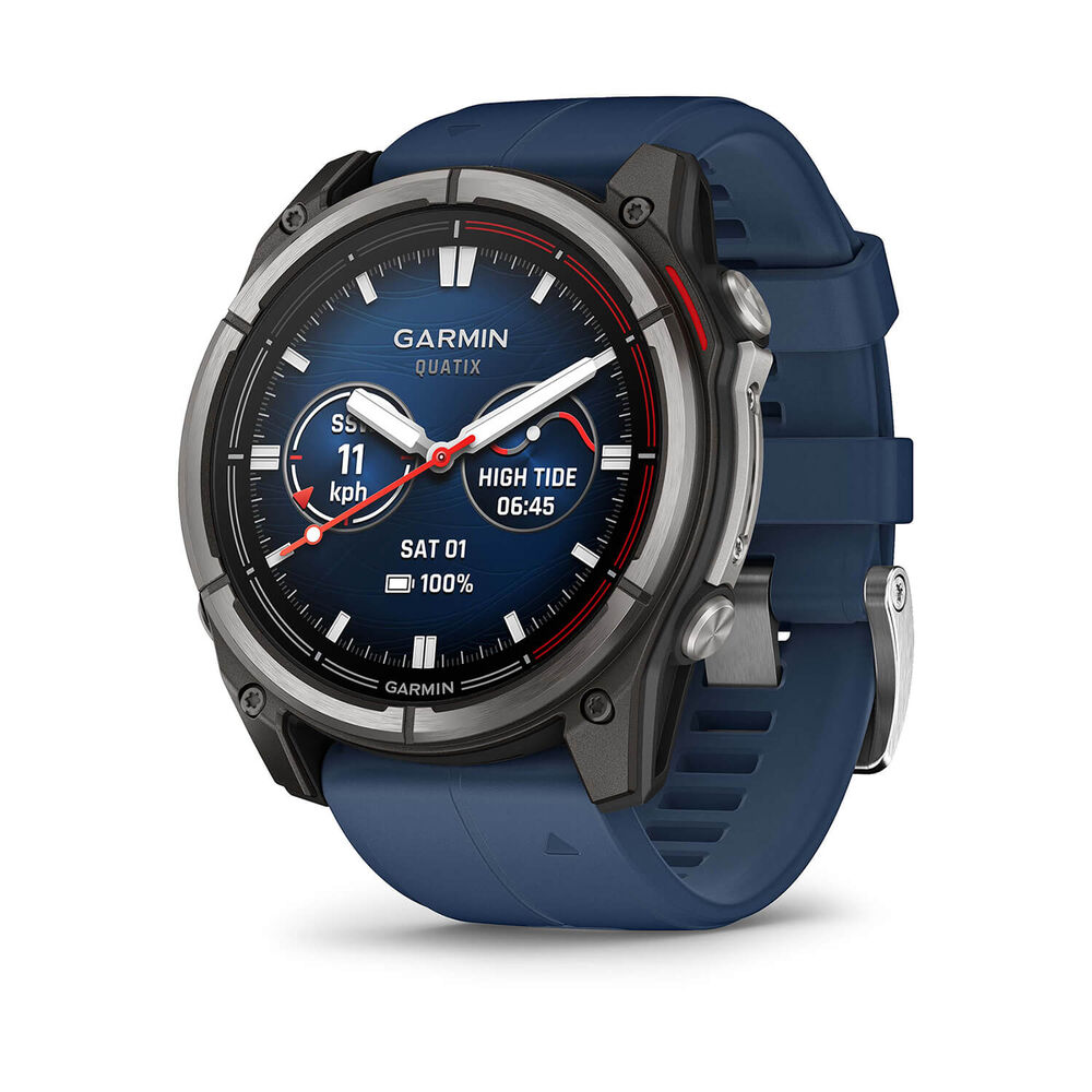 Garmin quatix 8 AMOLED 51mm Dial Blue Silicon Strap Watch