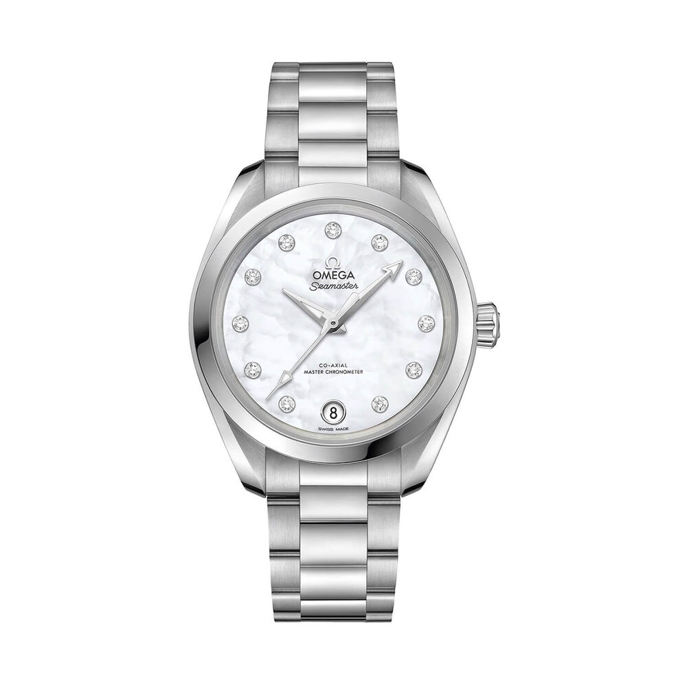 Pre-Owned OMEGA Seamaster Aqua Terra 150M 34mm Mother of Pearl Dial Steel Bracelet Watch