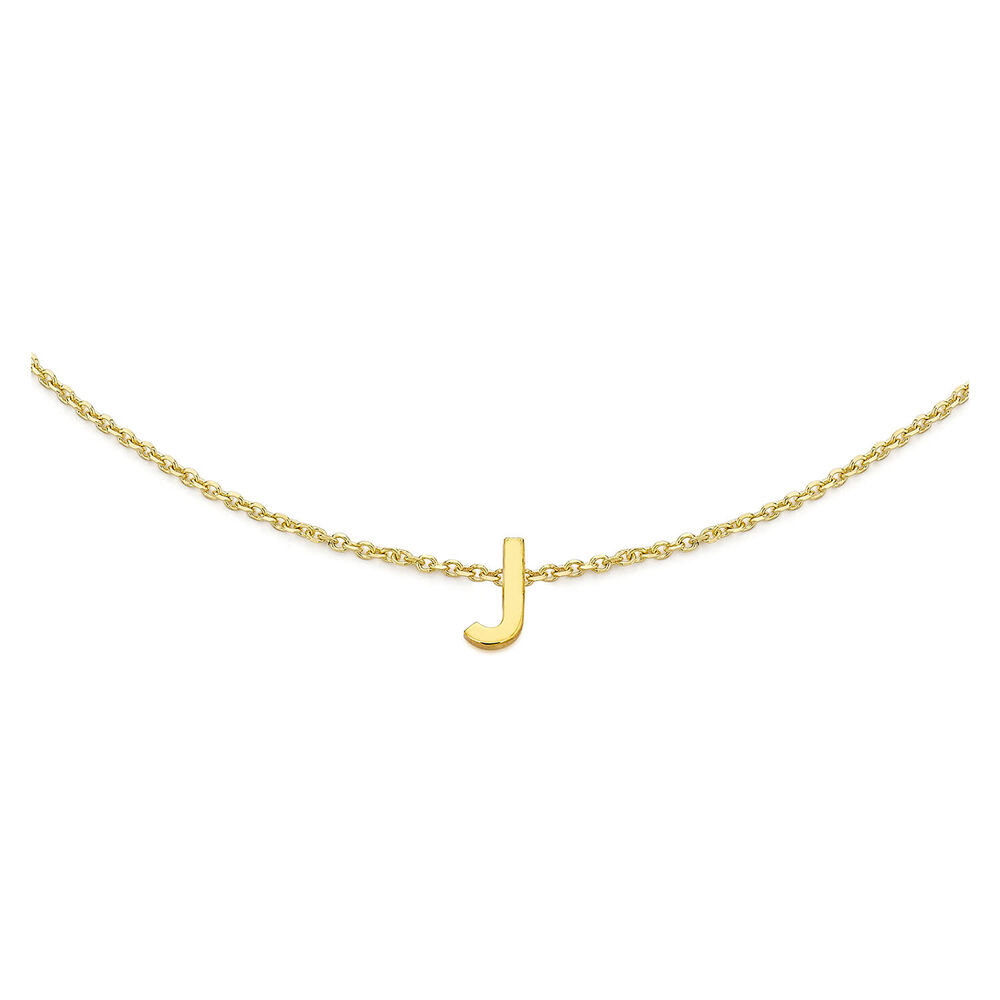 9 Carat Yellow Gold Petite Initial J Bracelet