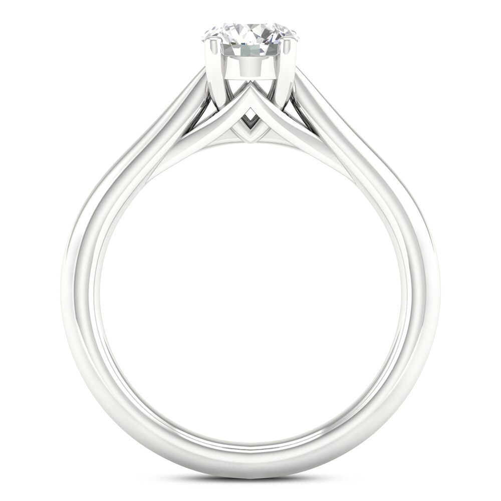 Platinum 0.70ct Round Diamond Orchid Setting Ring image number 2