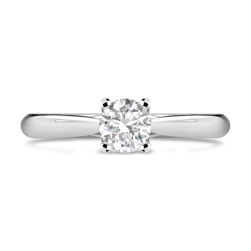 Platinum 0.70ct Round Diamond Orchid Setting Ring