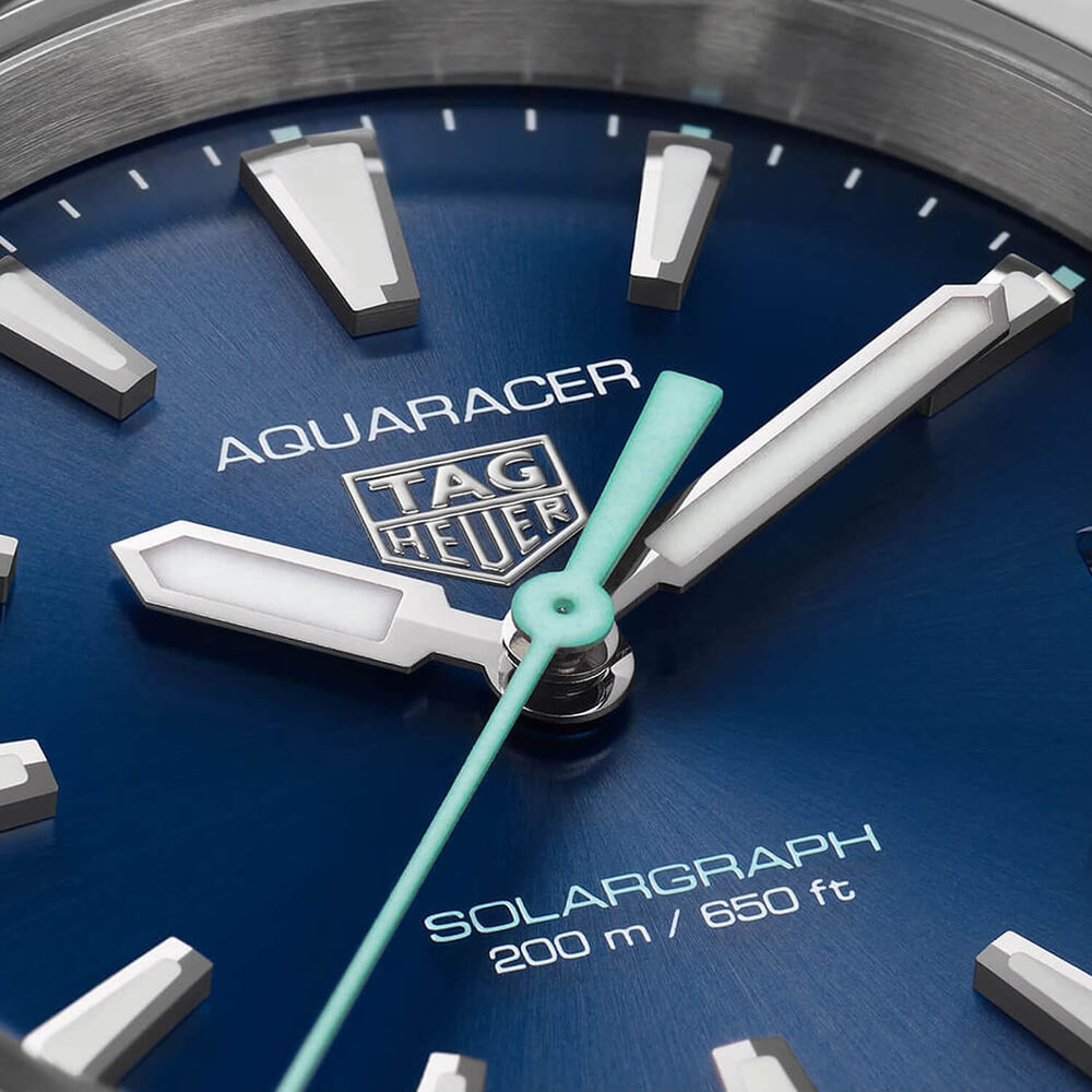 TAG Heuer Aquaracer Professional 200 Solargraph 34mm Blue Dial Steel Bracelet Watch image number 2