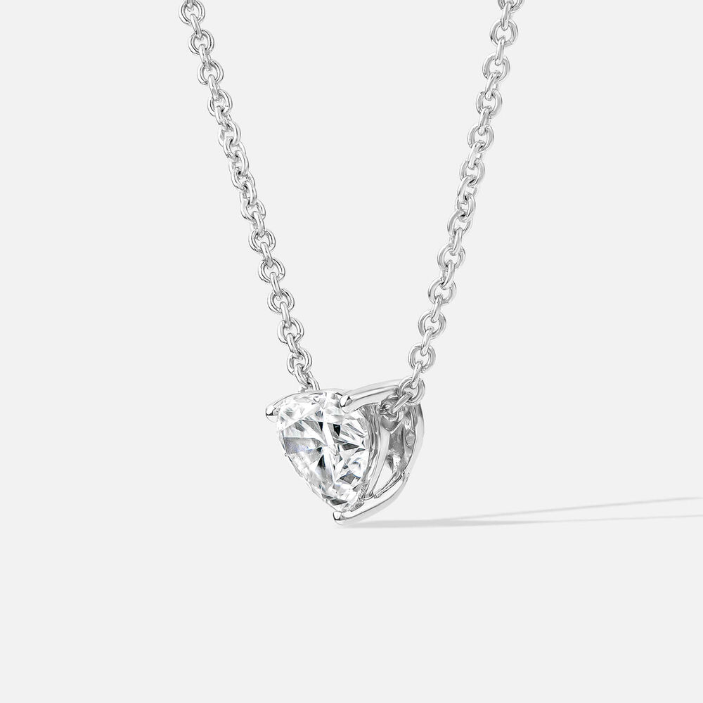 Born Classic 9ct White Gold Lab Grown 0.50ct Heart Shaped Diamond Pendant