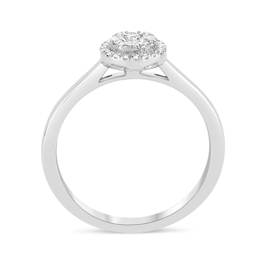 Platinum 0.25ct Diamond Halo Cluster Ring image number 2