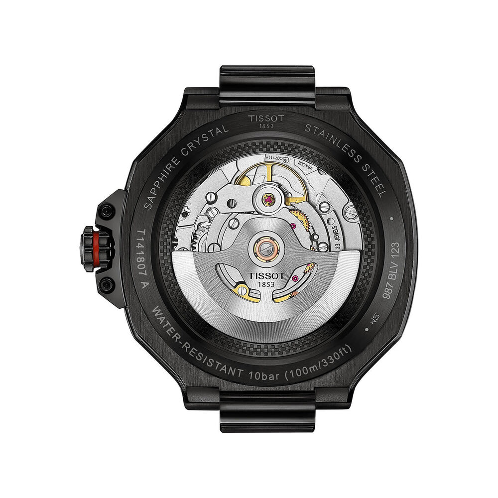 Tissot T-Race Powermatic 80 Black Dial Red Hands Rubber Strap Watch image number 1