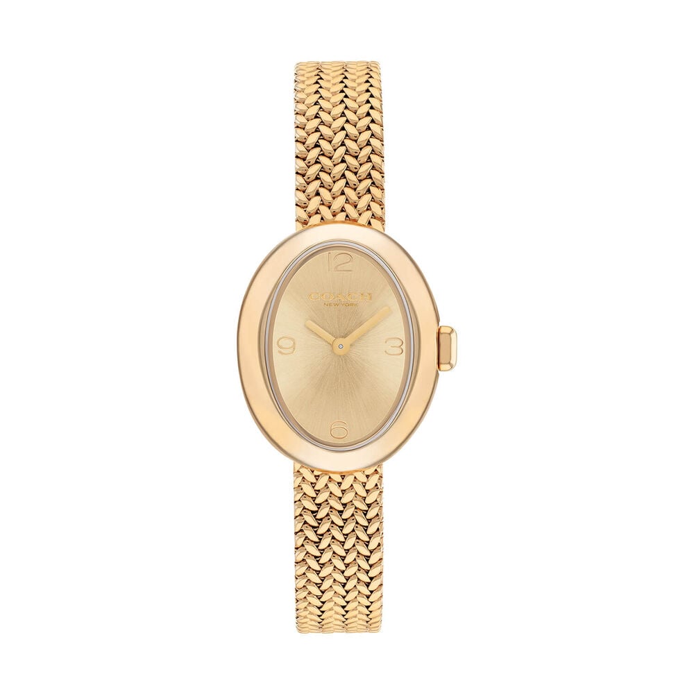 Coach Sammy 22mm Gold Dial Gold Tone Steel Bracelet Watch