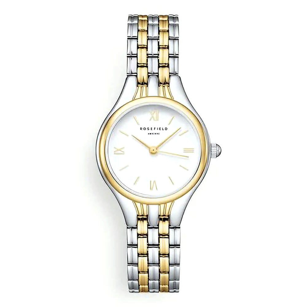 Rosefield Muse 26mm White Dial Two Tone Stainless Steel Bracelet Watch