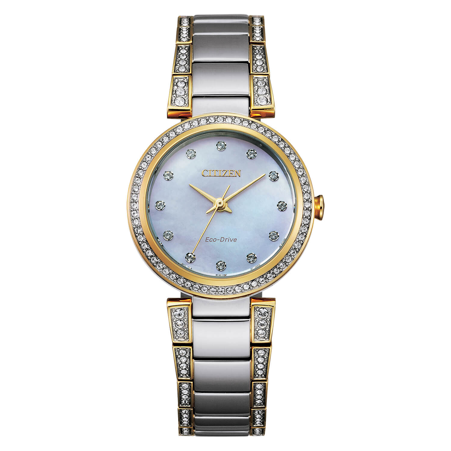 Citizen Eco Drive Mother Of Pearl Silhouette Set Dial Watch