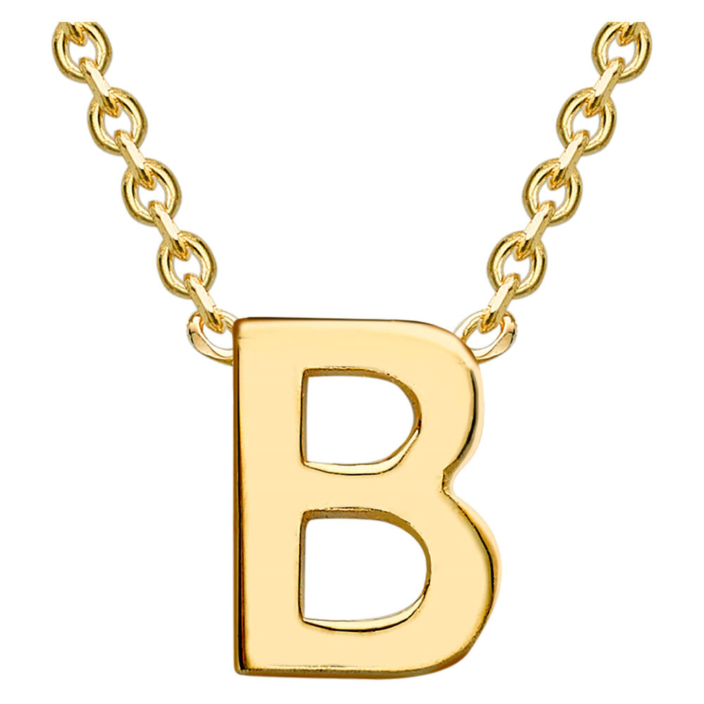 9 Carat Yellow Gold Petite Initial B Necklet image number 0