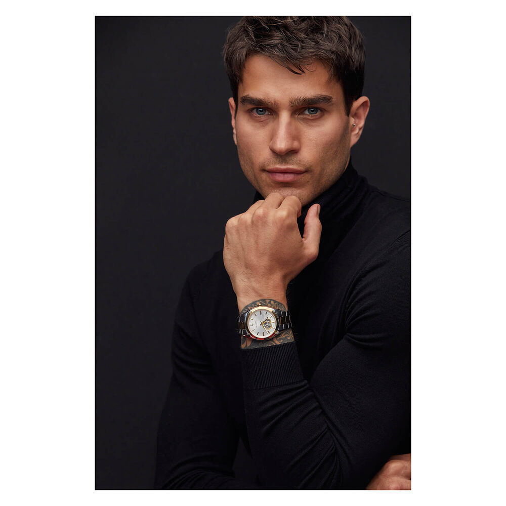 Bulova Men's Classic 42mm Black Dial Steel Bracelet Watch image number 3