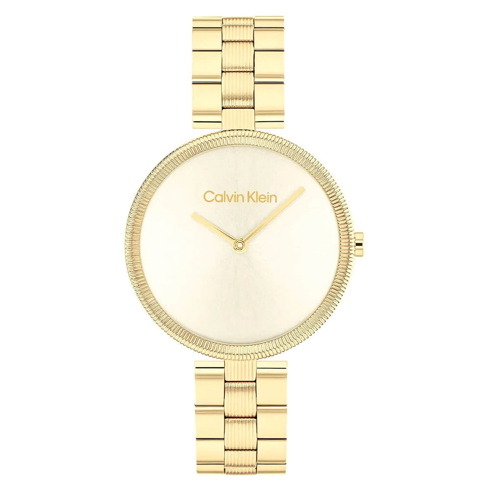 Calvin Klein 32mm Yellow Gold Dial Steel Bracelet Watch