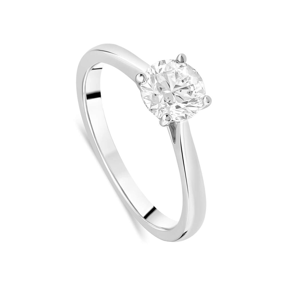 18ct White Gold 1.00ct Round Brilliant Diamond Four Claw Solitaire Ring