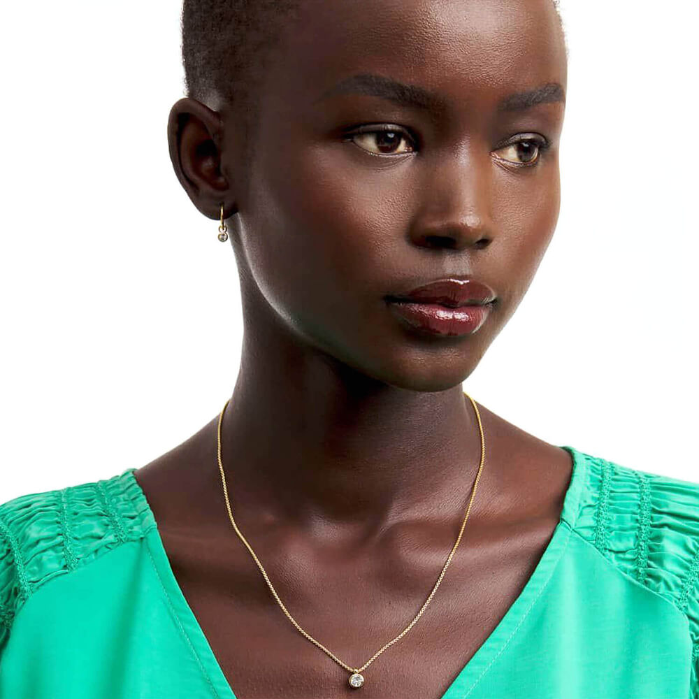 Ted Baker Sininaa Yellow Gold Plated Crystal Round Pendant Necklace image number 2