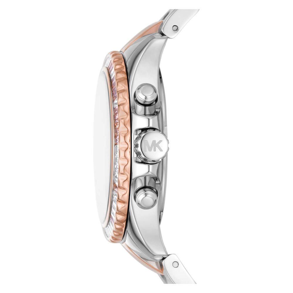 Michael Kors Everest 36mm Silver Chronograph Dial Rose Gold IP Steel Case Bracelet Watch image number 4