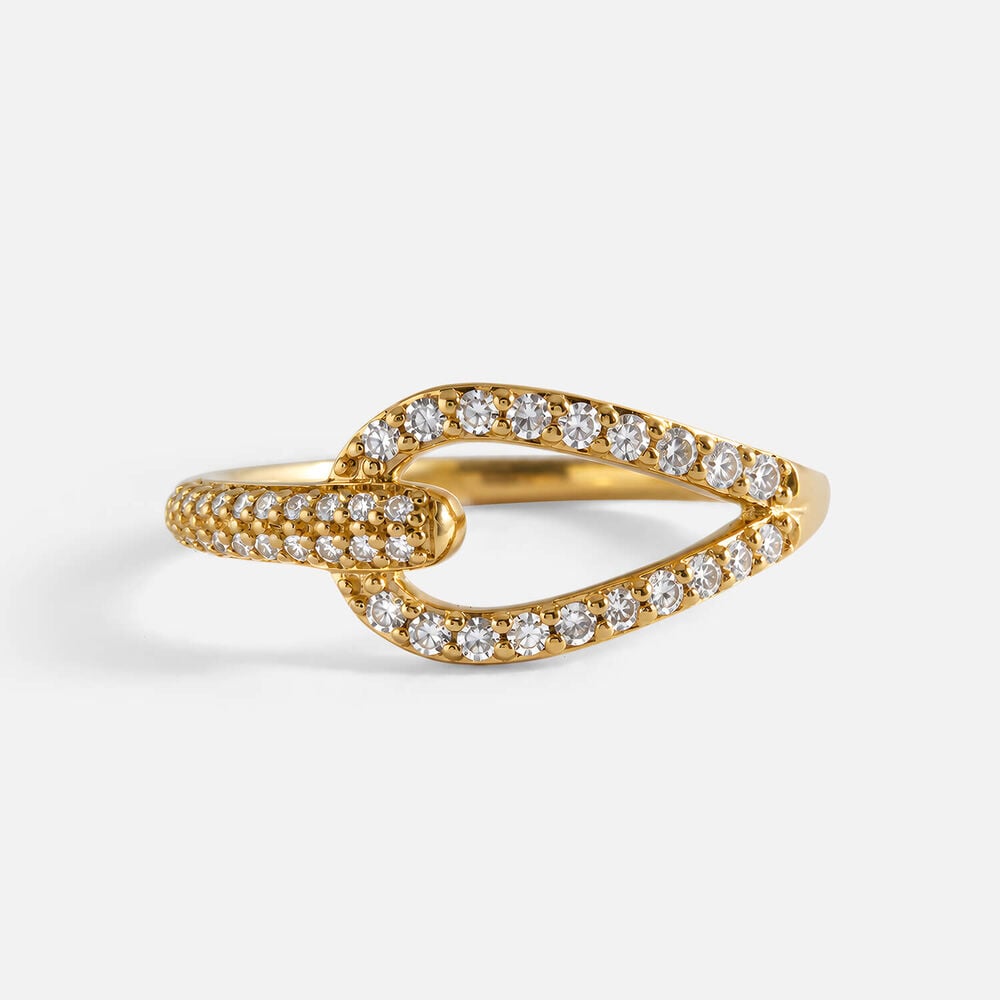 Born Contour 9ct Yellow Gold 0.32ct Lab Grown Diamond Open Loop Ring