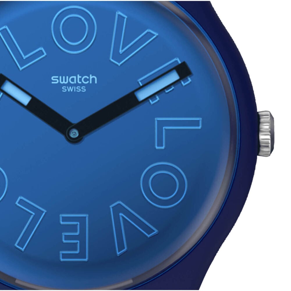 Swatch Love To Go Around 47mm Blue Dial & Strap Watch image number 1