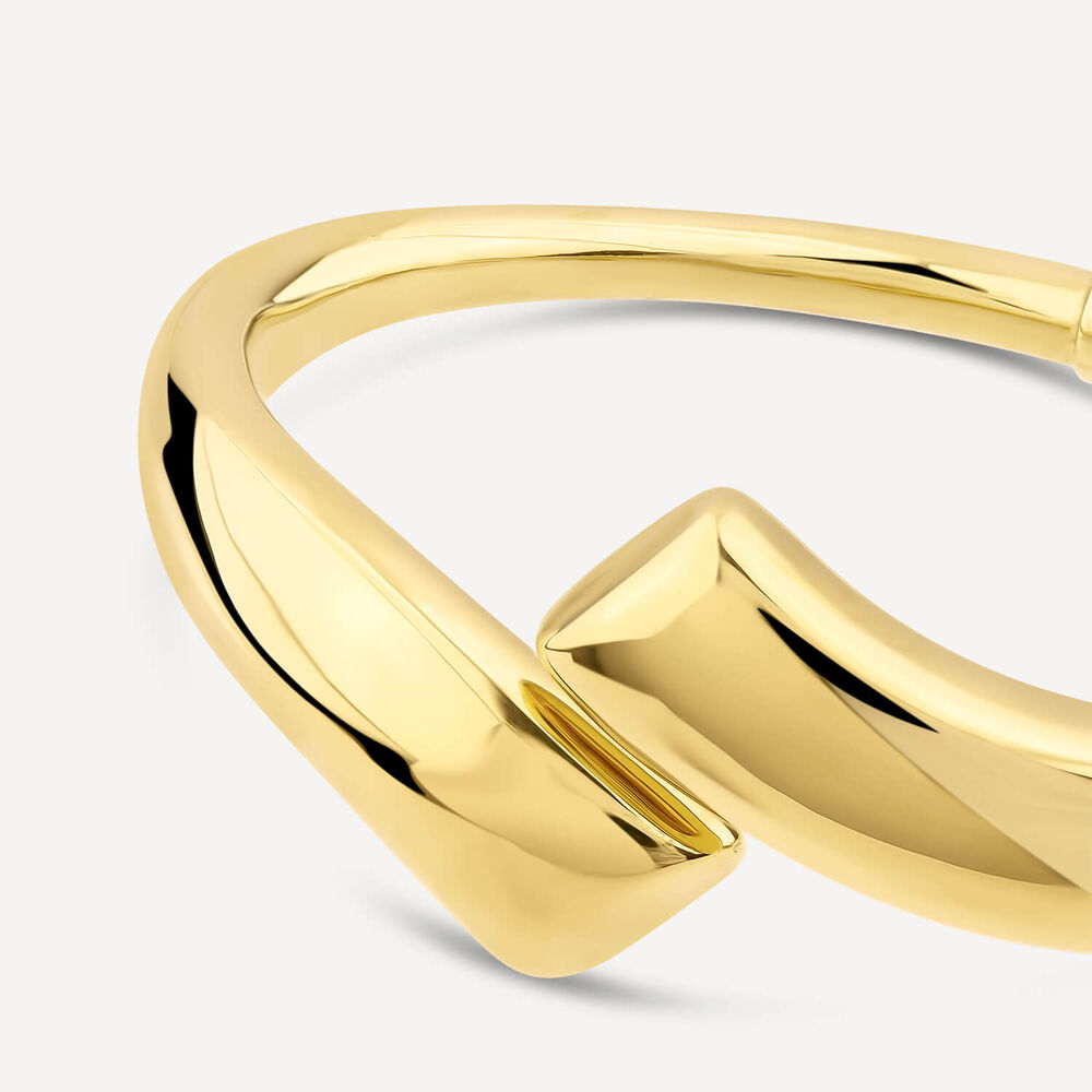 Yellow Gold Plated Sterling Silver Polished Twist Bangle image number 1
