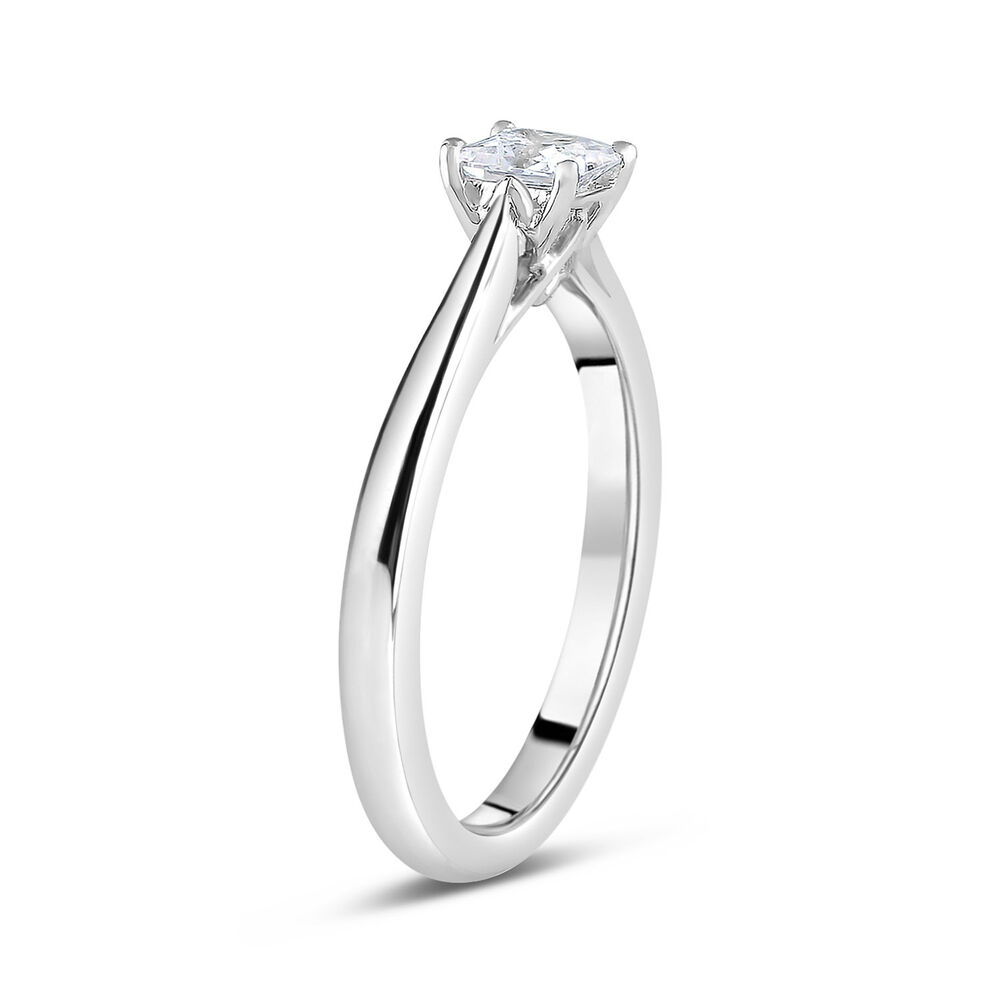 Platinum 0.40ct Princess Diamond Orchid Setting Ring image number 3