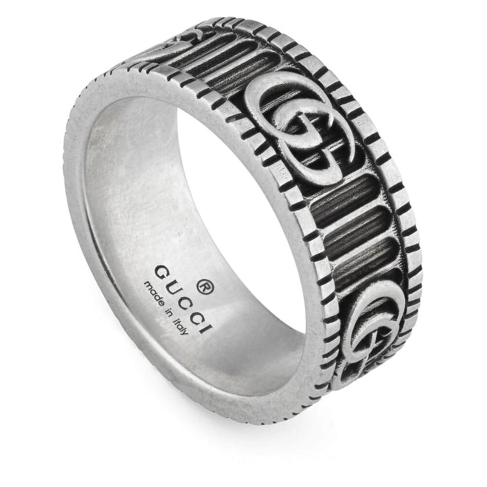 Gucci GG Marmont 8mm Aged Silver Ring image number 1