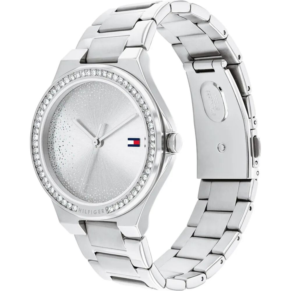 Tommy Hilfiger 36mm Silver Cubic Zirconia Set Dial Steel Case Watch image number 1
