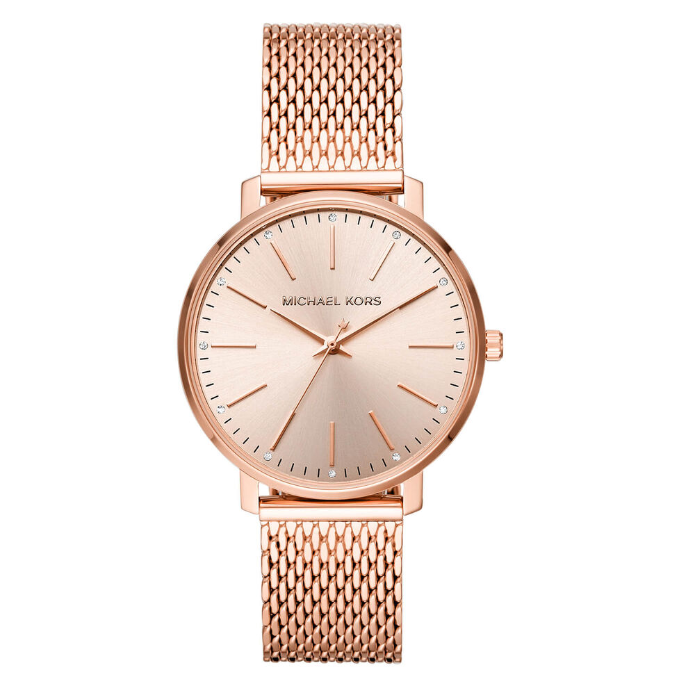 Michael Kors Pyper 38mm Rose Gold Dial Rose Gold PVD Steel Case Bracelet Watch image number 0