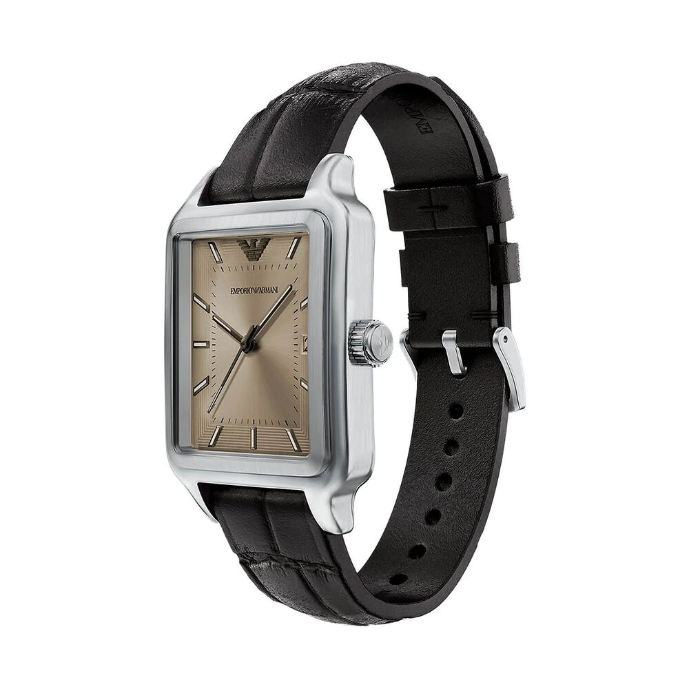 Emporio Armani Diego 32x48mm Brown Dial Brown Leather Strap Watch