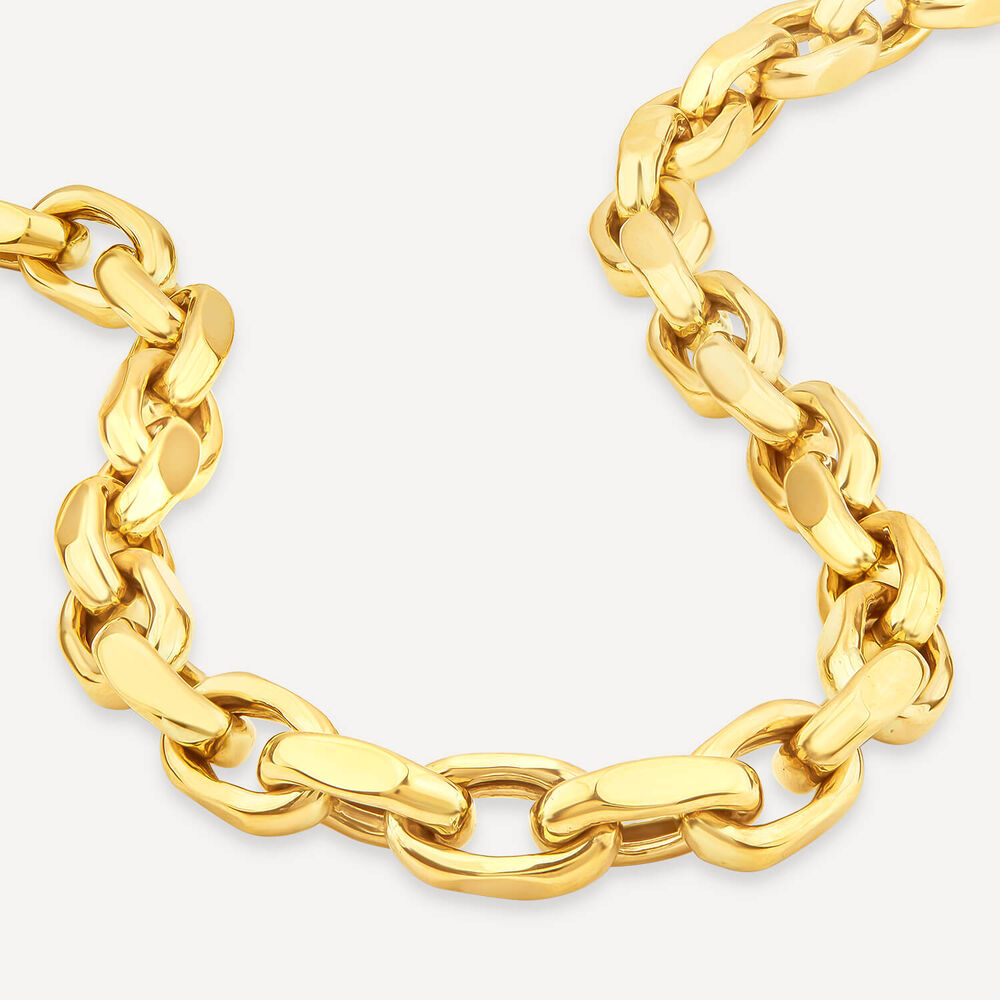 9ct Yellow Gold Diamond Cut Belcher Link Necklet image number 3