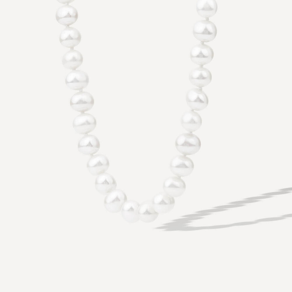 Sterling Silver Pearl Necklet (Magnetic Clasp) image number 1