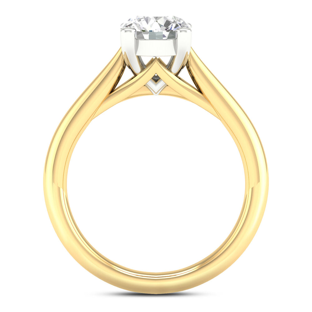 18ct Yellow Gold 1.25ct Round Diamond Orchid Setting Ring image number 2