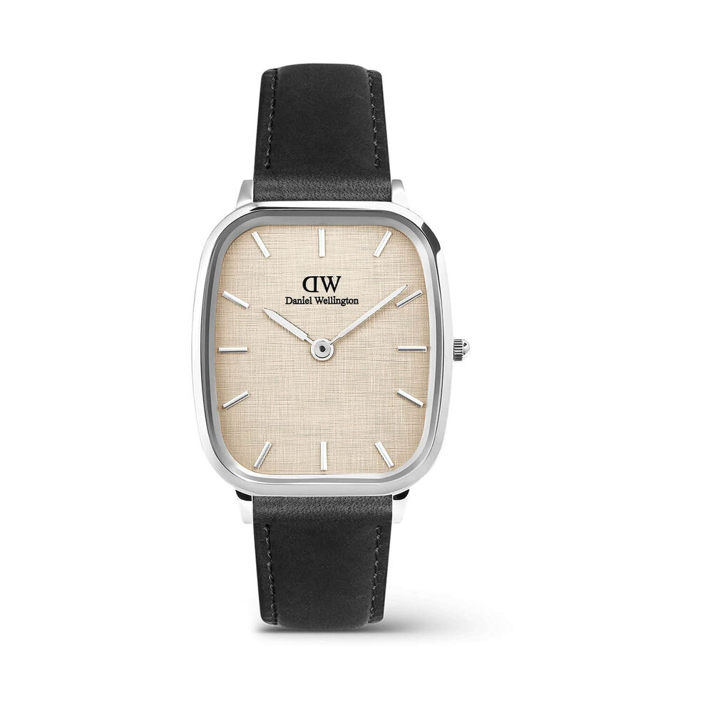 Daniel Wellington Marlon Sheffield Linen Silver 32x36.3mm Dial Leather Strap Watch image number 0