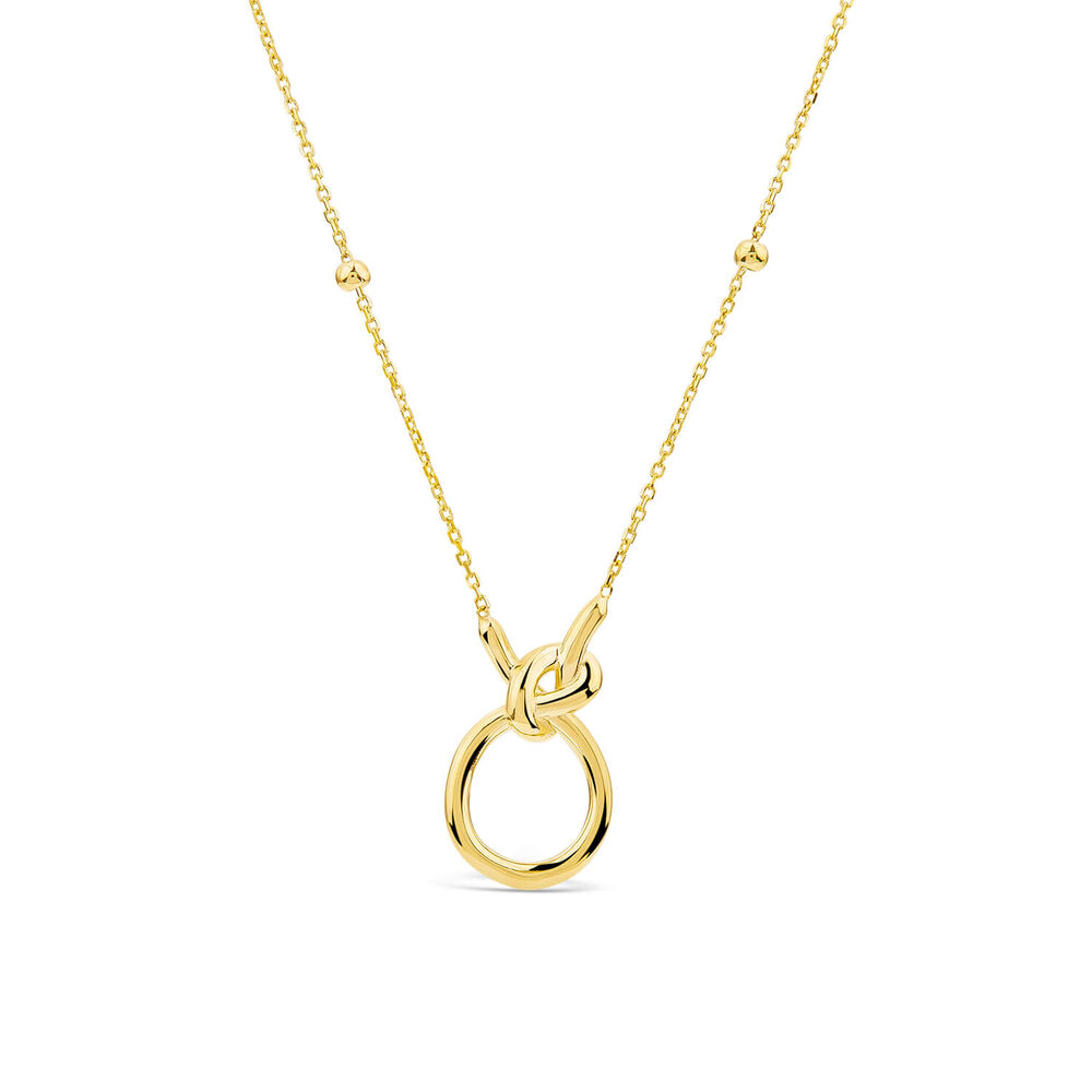 9ct Yellow Gold Open Knot Bead Chain Necklet image number 0