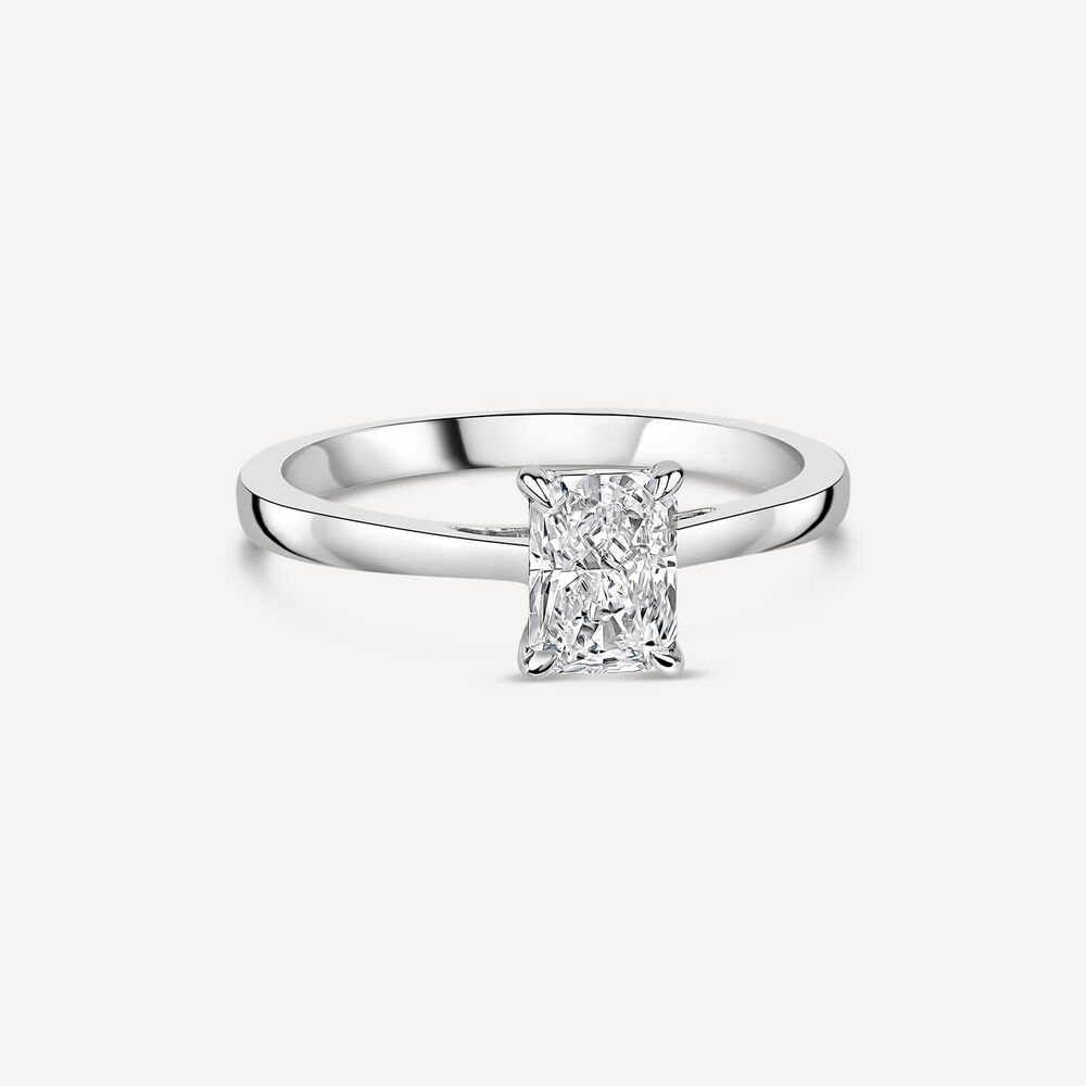 18ct White Gold Lab Grown 1ct Radiant Diamond Engagement Ring