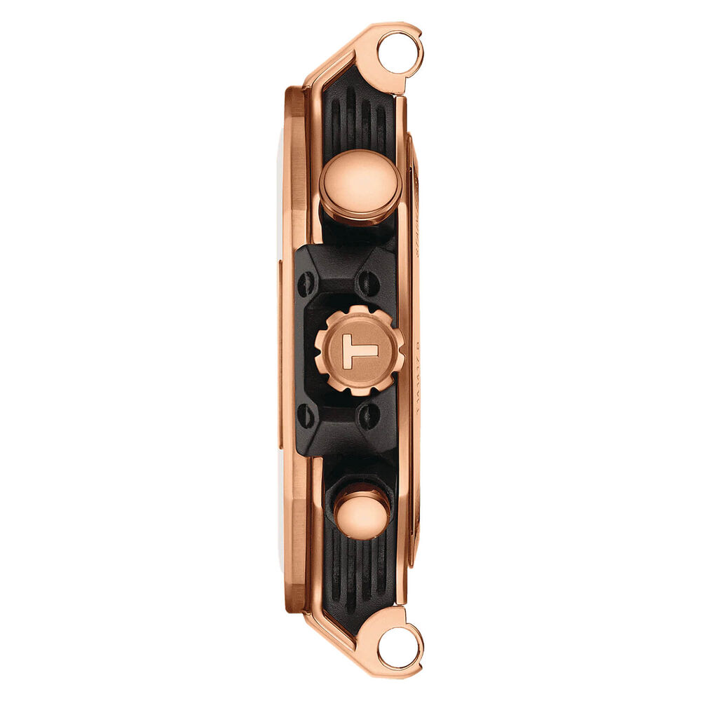 Tissot T-Race 45mm Black Chrono Dial Rose Gold Case Black Strap Watch image number 2