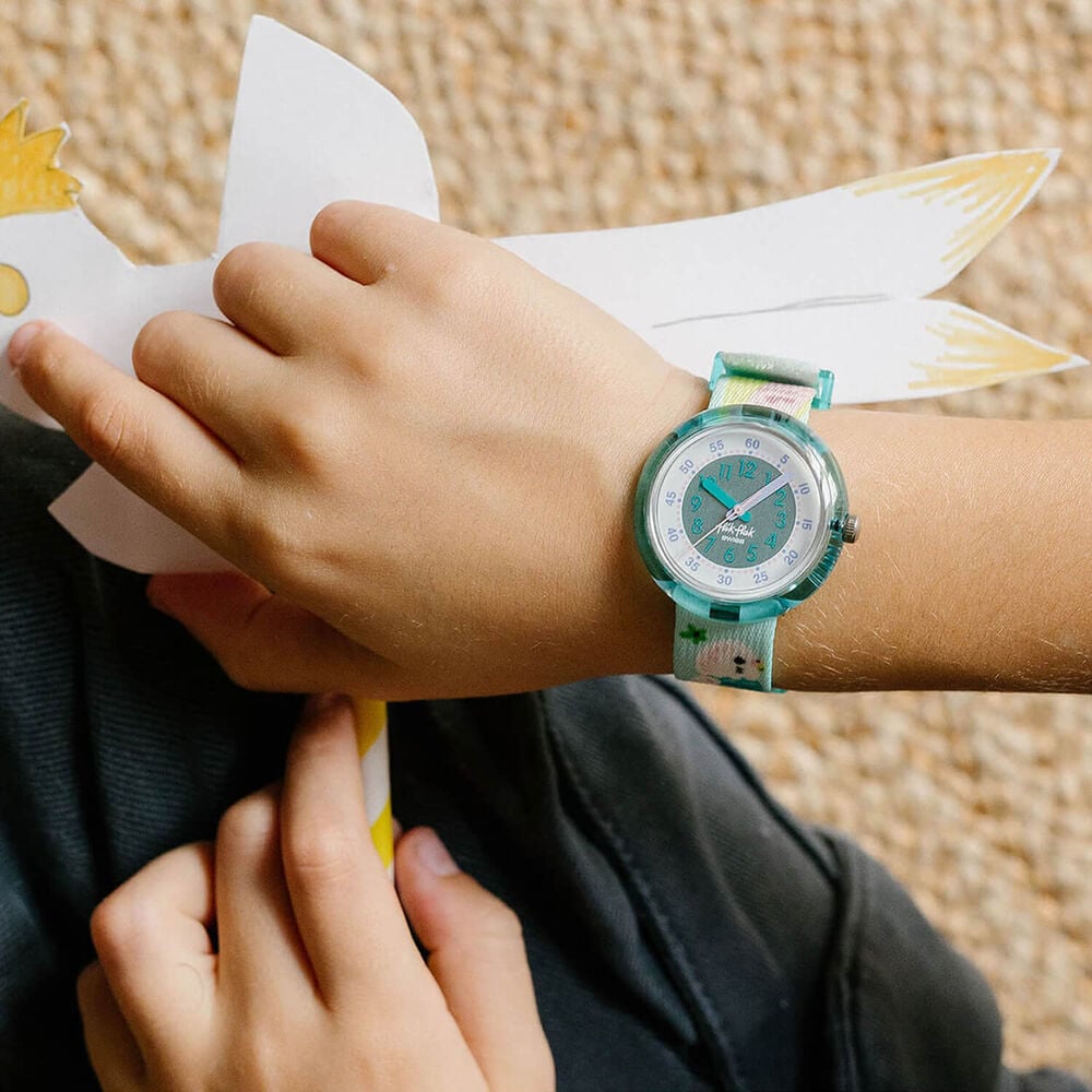 FLIK FLAK Happy Budgies 31.85mm Green Dial Quartz Kids Watch image number 3
