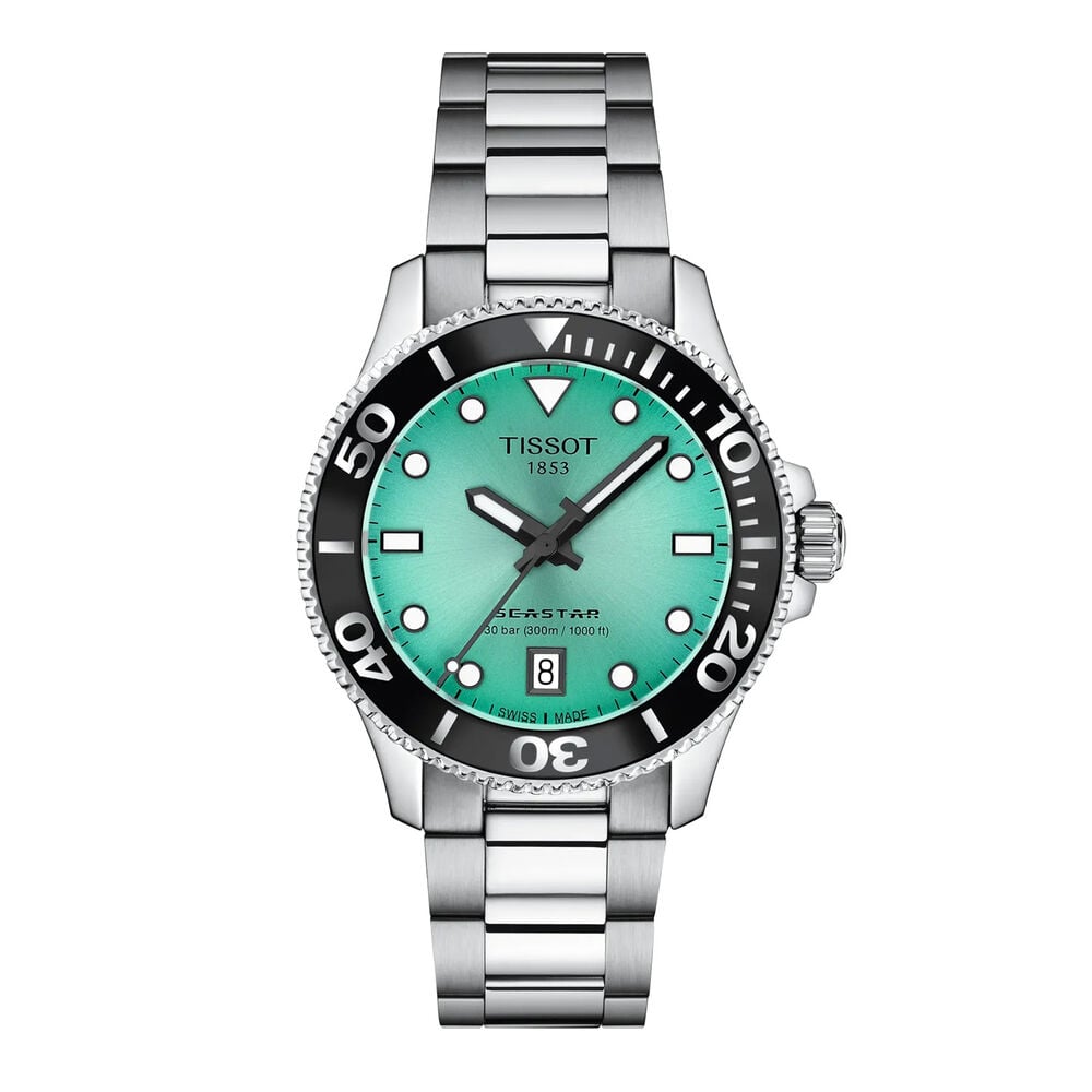 Tissot Seastar 1000 Quartz 36mm Turquoise Dial Steel Bracelet Watch