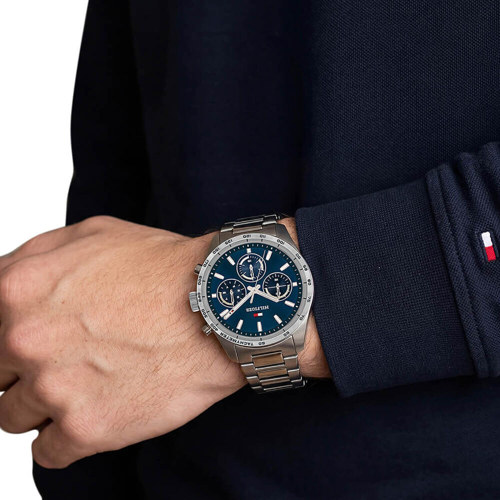 Tommy Hilfiger 42mm Blue Dial Steel Bracelet Watch
