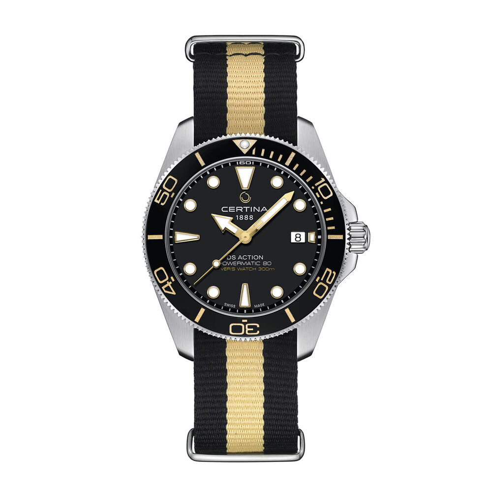Certina DS Action Diver 40.5mm Black Dial Fabric Strap Watch image number 0