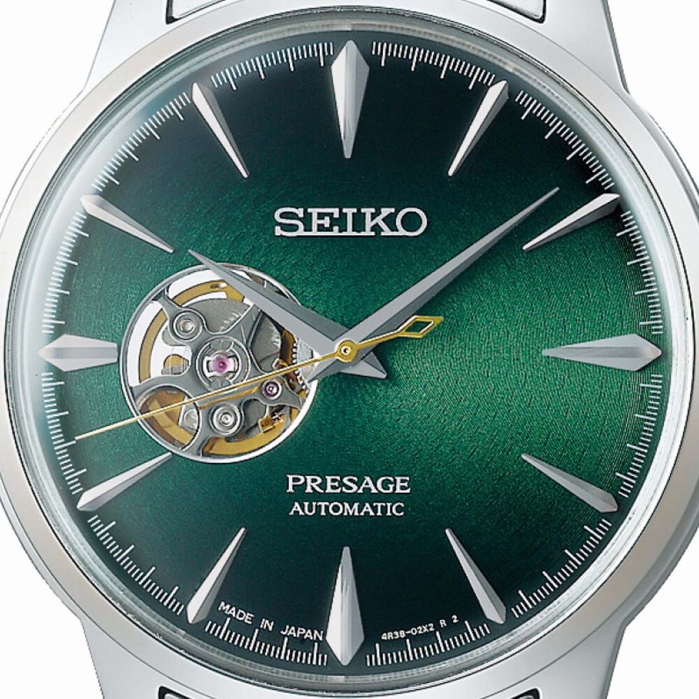 Seiko Presage Cocktail Time Grasshopper 40.5mm Green Dial Bracelet Watch