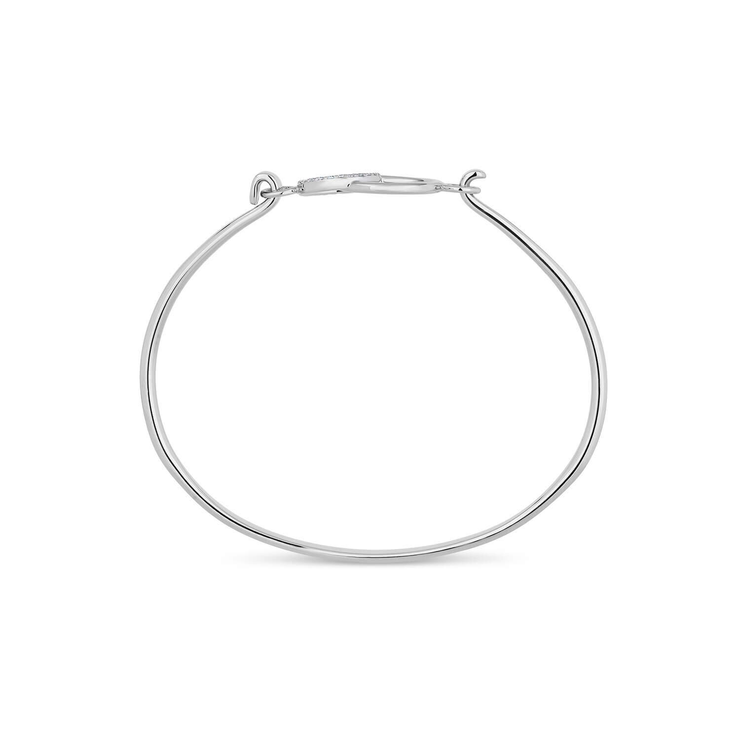 Sterling Silver Polished with Cubic Zirconia Circle Bangle