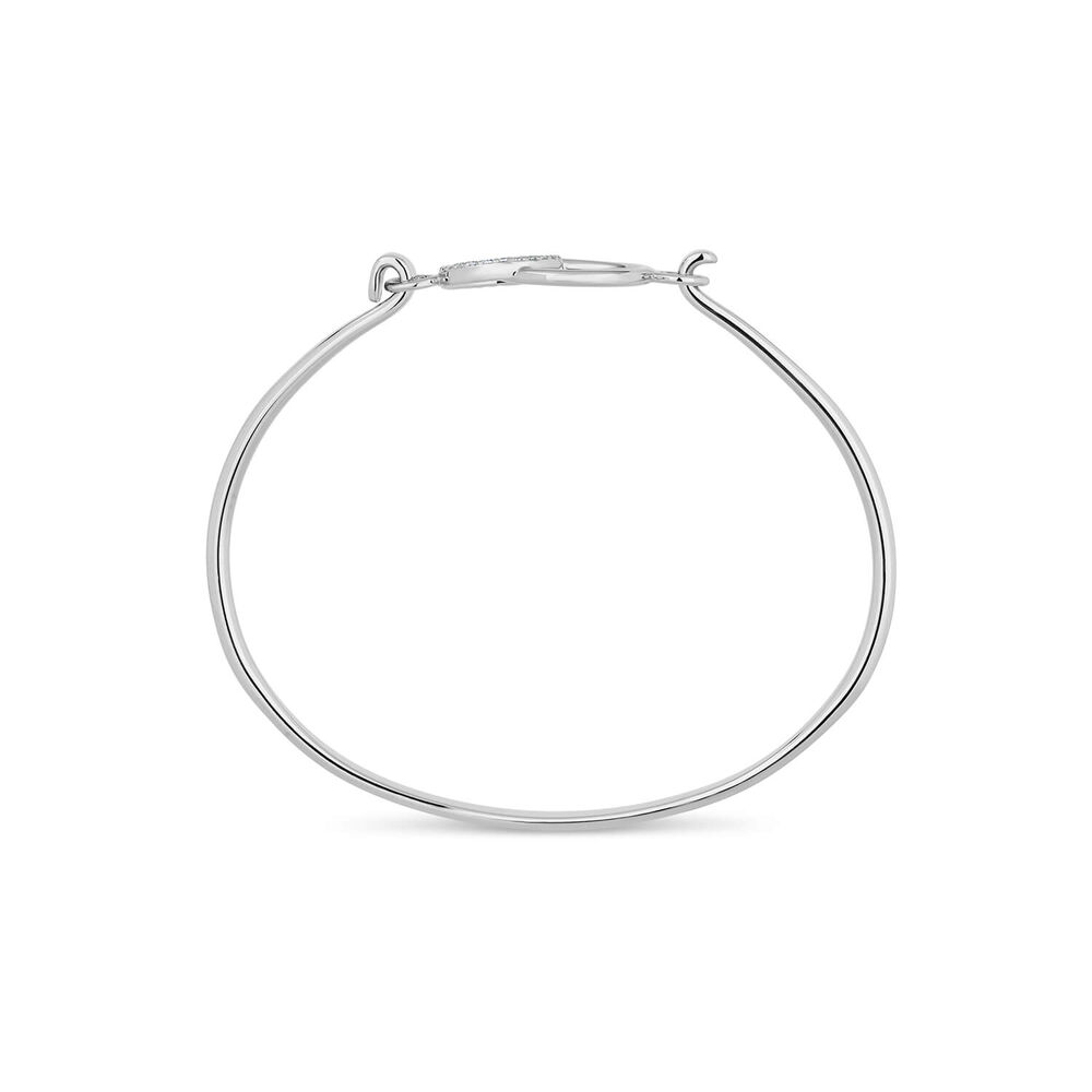 Sterling Silver Polished  with Cubic Zirconia Circle Bangle image number 0