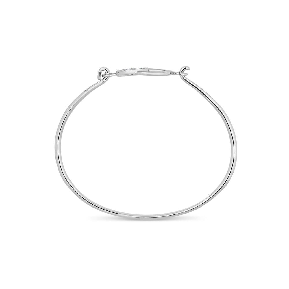 Sterling Silver Polished  with Cubic Zirconia Circle Bangle image number 0