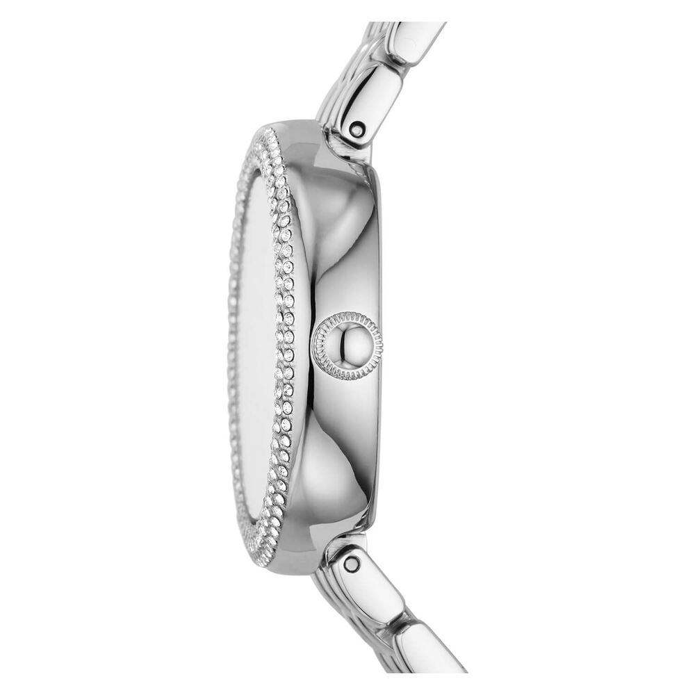 Emporio Armani Rosa 30mm Mother of Pearl Dial Cubic Zirconia Set Steel Case Bracelet Watch