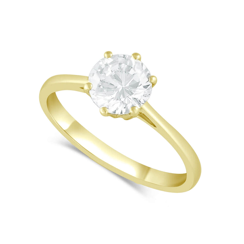 9ct Yellow Gold Cubic Zirconia Claw Set Solitaire Ring image number 0