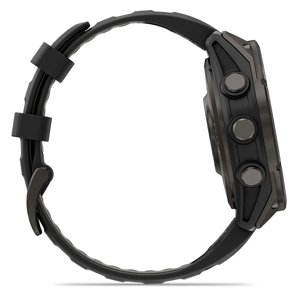 Garmin fenix 8 Pro AMOLED 47mm Carbon Grey DLC Titanium Case Black Silicon Strap Watch image number 6