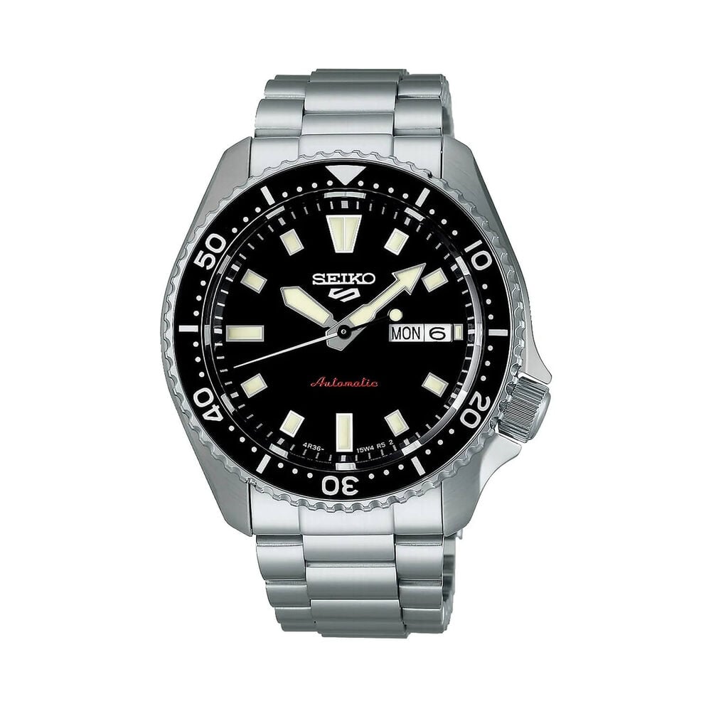 Seiko 5 Sports SKX 42.5mm Black Dial Stainless Steel Bracelet Watch